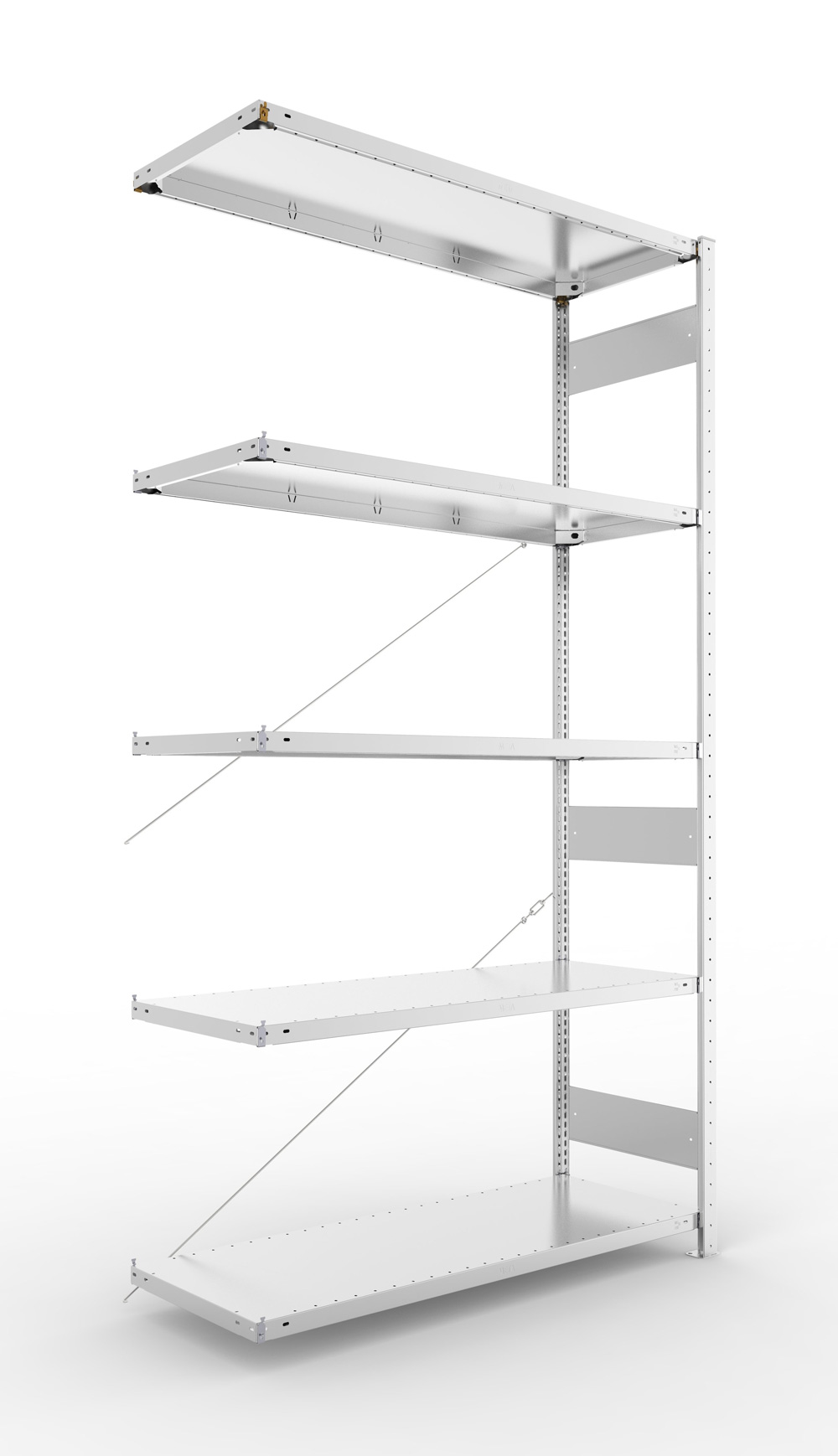 Fachbodenregal, 2500 x 1300 x 500 mm (HxBxT), Anbauregal