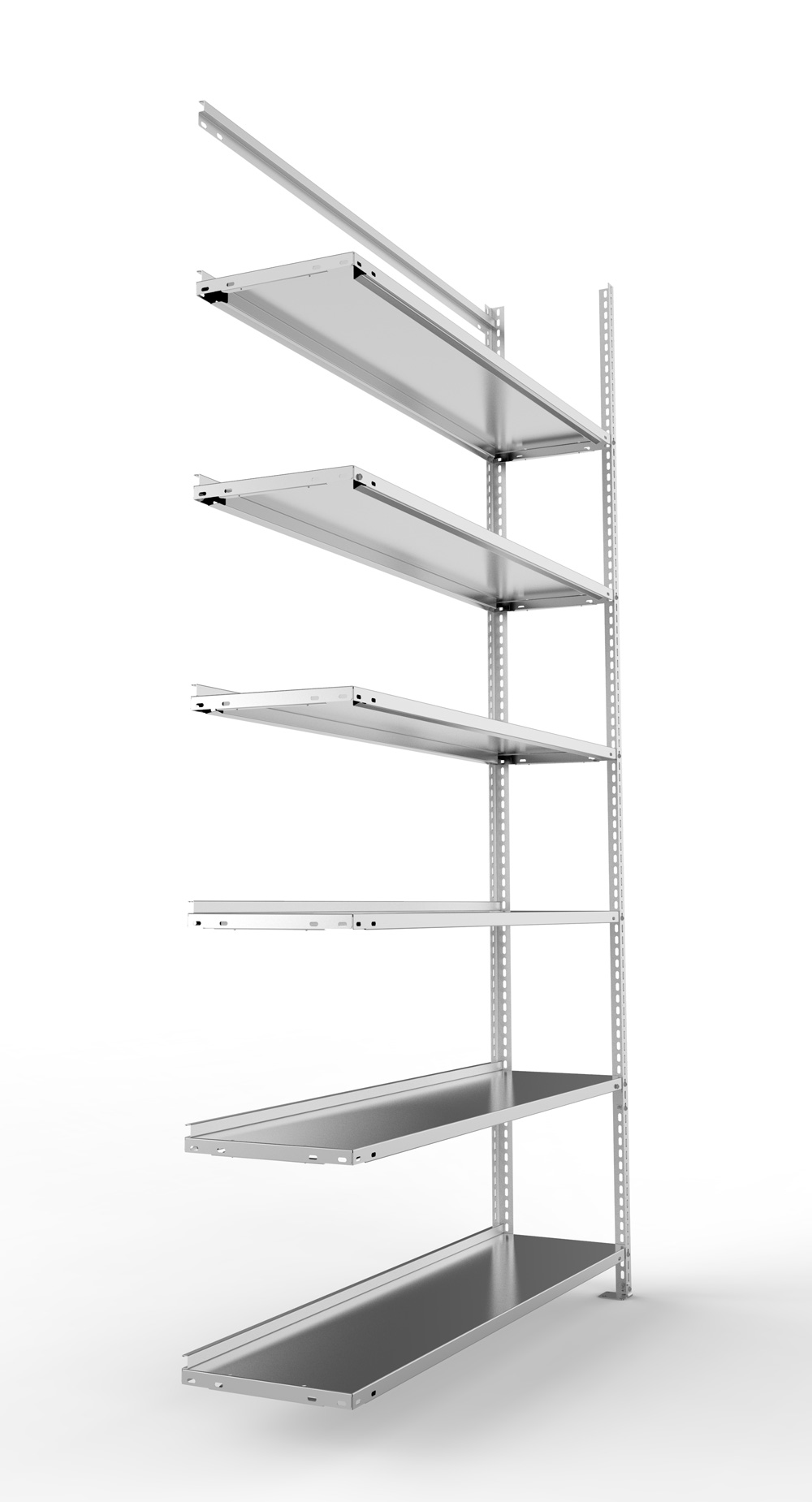 Büroschraubregal, 2200 x 1250 x 300 mm (HxBxT), Anbauregal