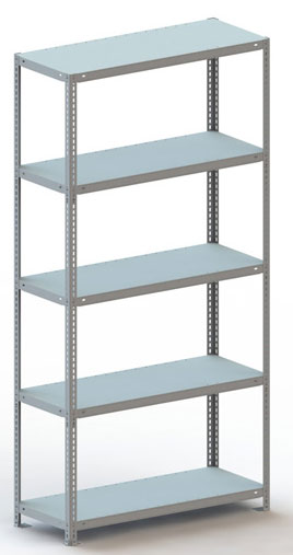 Fachbodenschraubregal, 2000 x 1000 x 400 mm (HxBxT), Grundregal