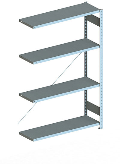 Fachbodenregal, 2000 x 1300 x 400 mm (HxBxT), Anbauregal