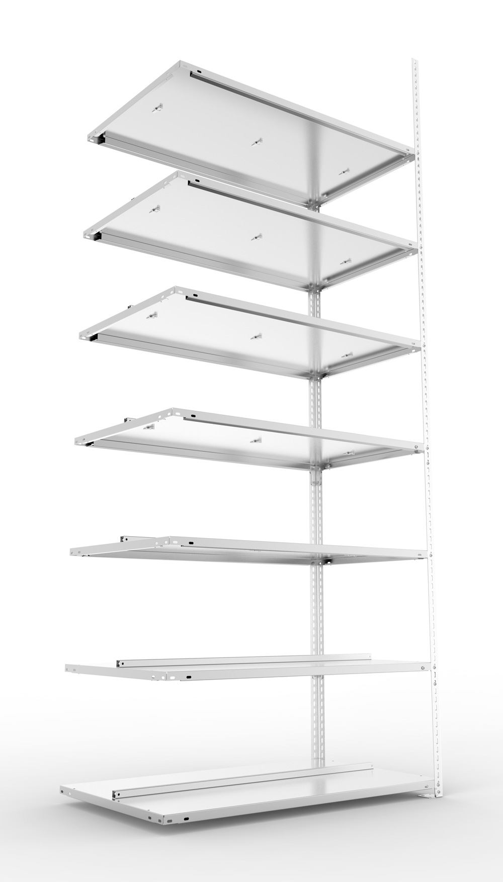 Büroschraubregal, 2500 x 1000 x 600 mm (HxBxT), Anbauregal