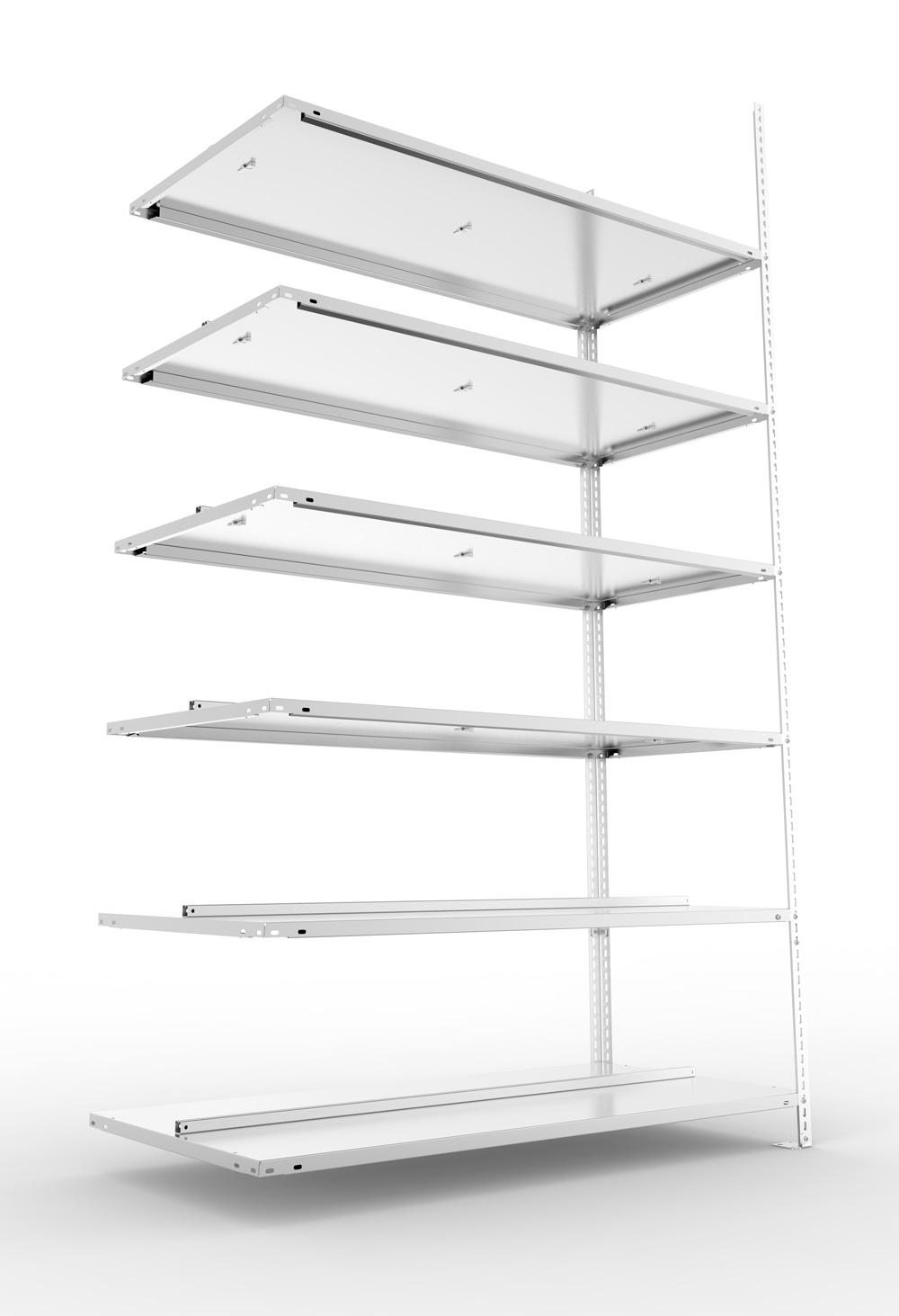 Büroschraubregal, 2200 x 1250 x 600 mm (HxBxT), Anbauregal