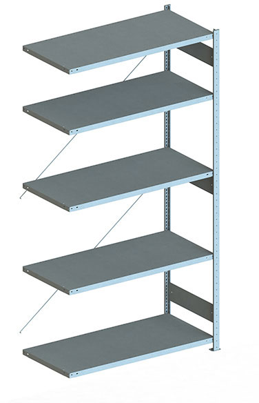 Fachbodenregal, 2500 x 1300 x 600 mm (HxBxT), Anbauregal