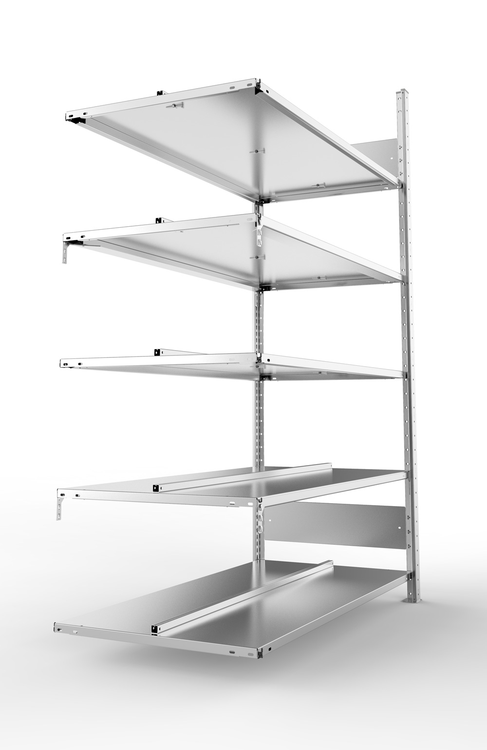 Büroregal, 1850 x 1250 x 600 mm (HxBxT), Anbauregal
