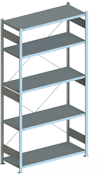 Fachbodenregal, 2500 x 1300 x 500 mm (HxBxT), Grundregal