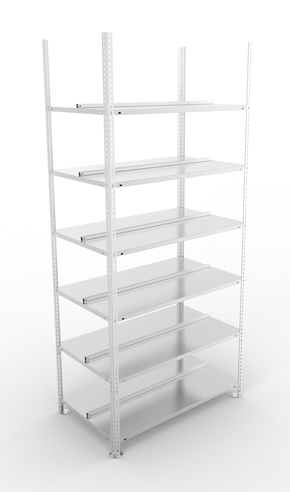 Büroschraubregal, 2200 x 1000 x 600 mm (HxBxT), Grundregal