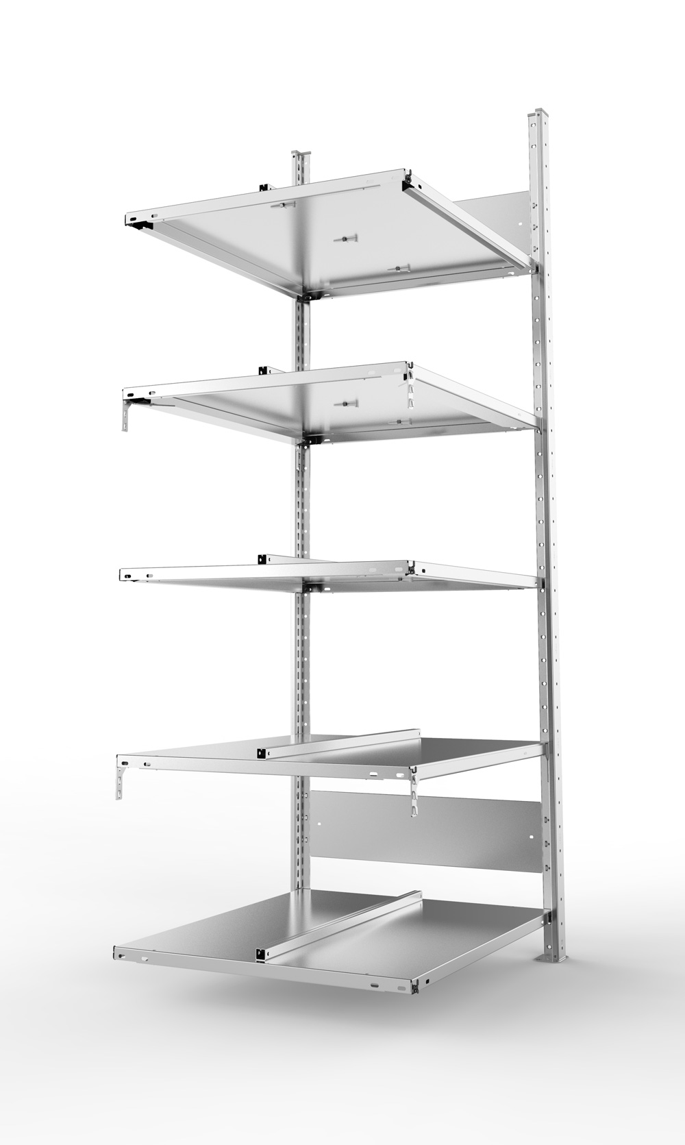 Büroregal, 1850 x 750 x 600 mm (HxBxT), Anbauregal