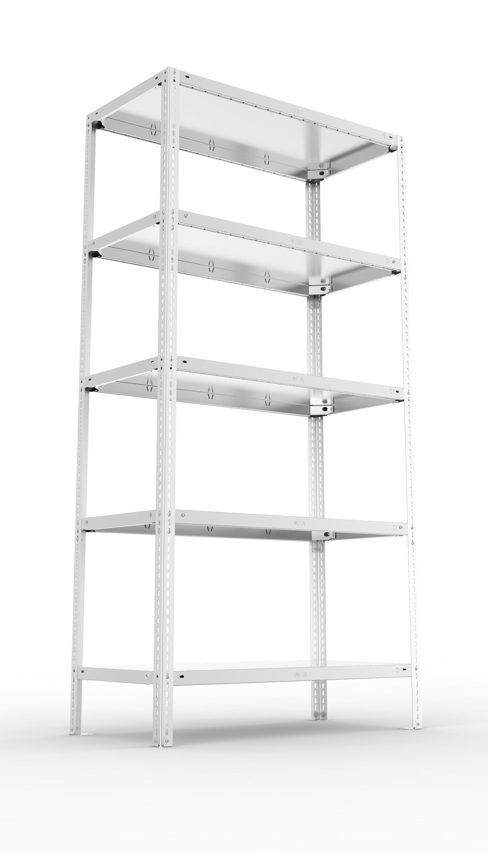 Fachbodenschraubregal, 2000 x 1000 x 500 mm (HxBxT), Grundregal