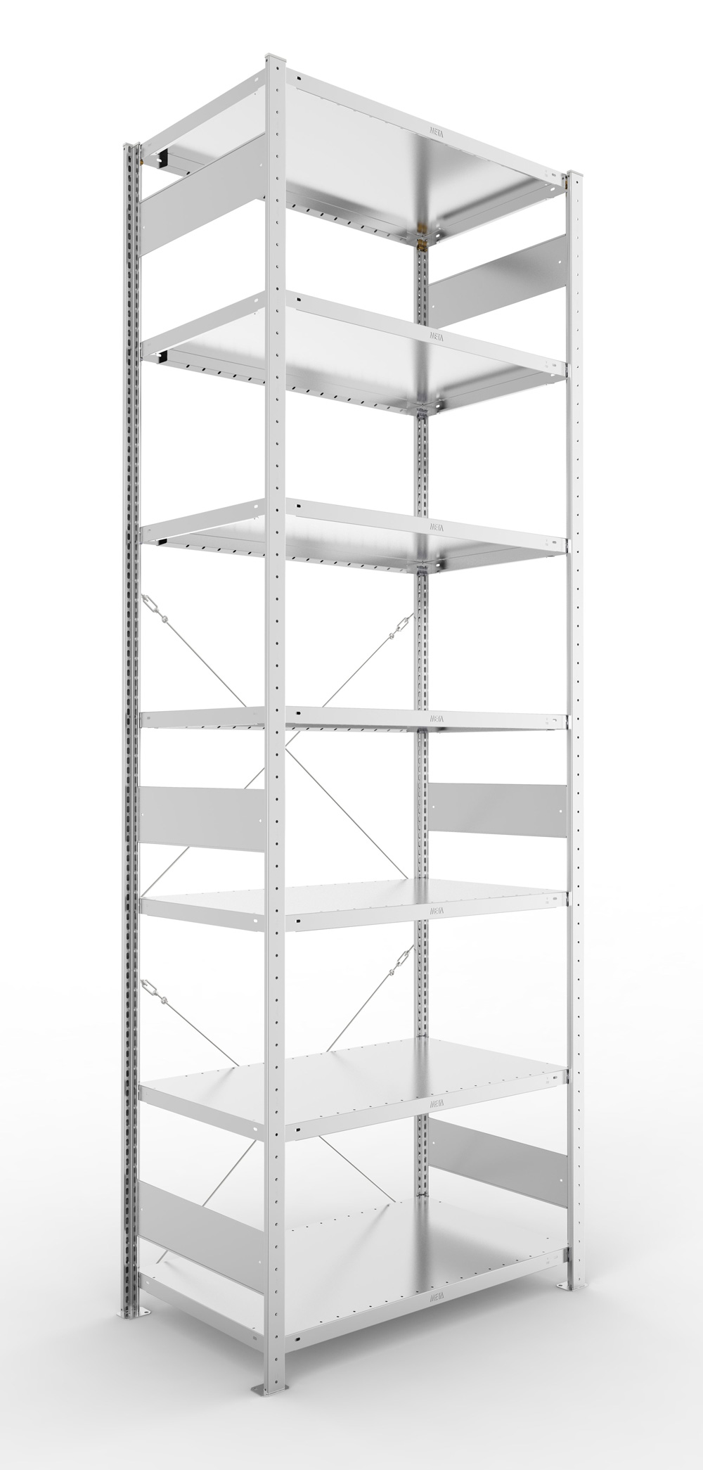 Fachbodenregal, 3000 x 1000 x 600 mm (HxBxT), Grundregal