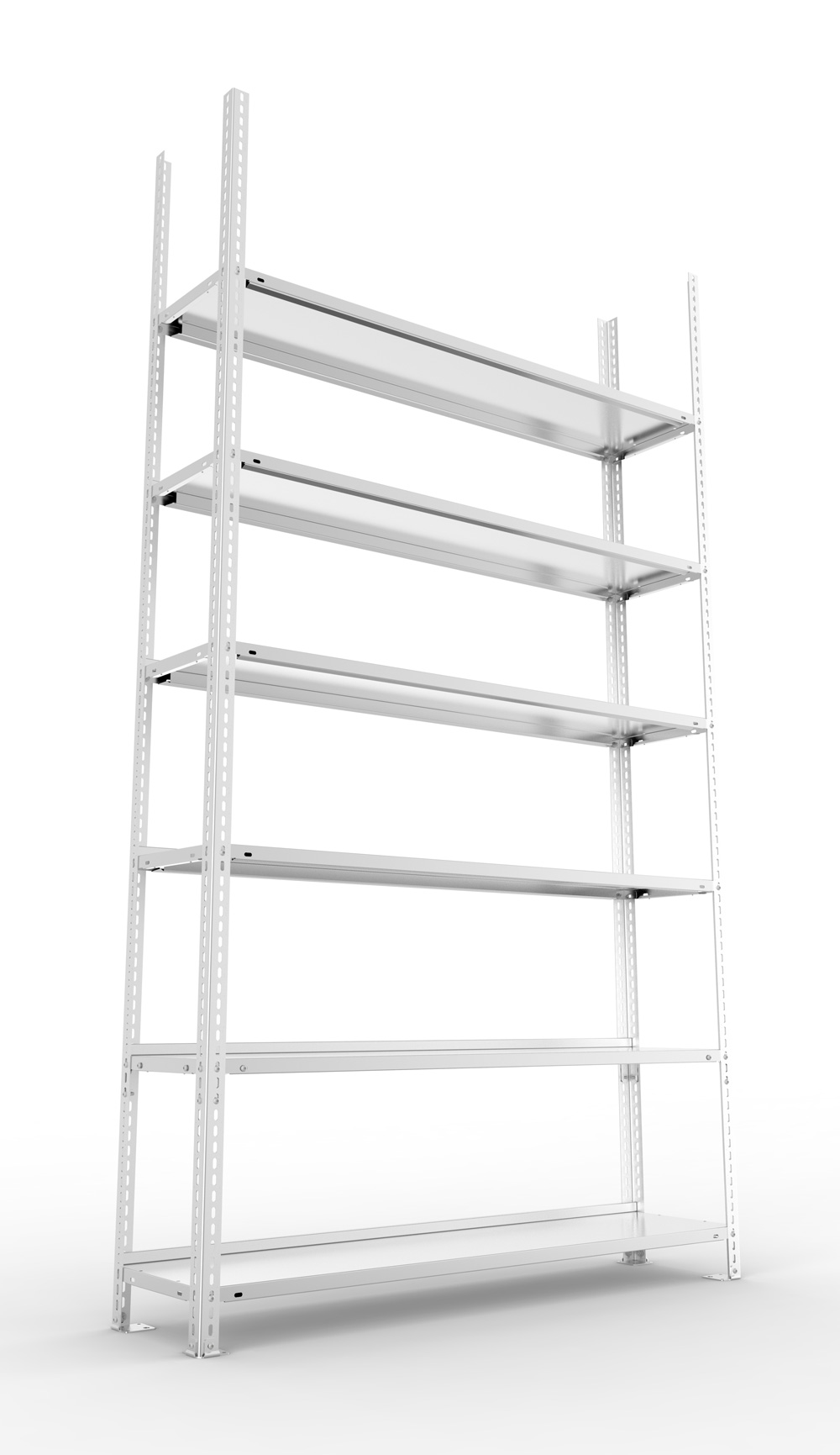 Büroschraubregal, 2200 x 1250 x 300 mm (HxBxT), Grundregal