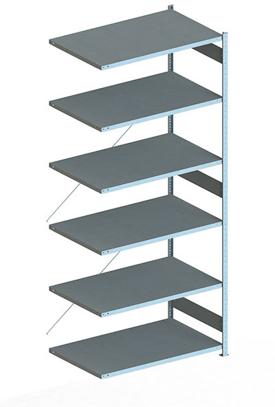 Fachbodenregal, 3000 x 1300 x 800 mm (HxBxT), Anbauregal
