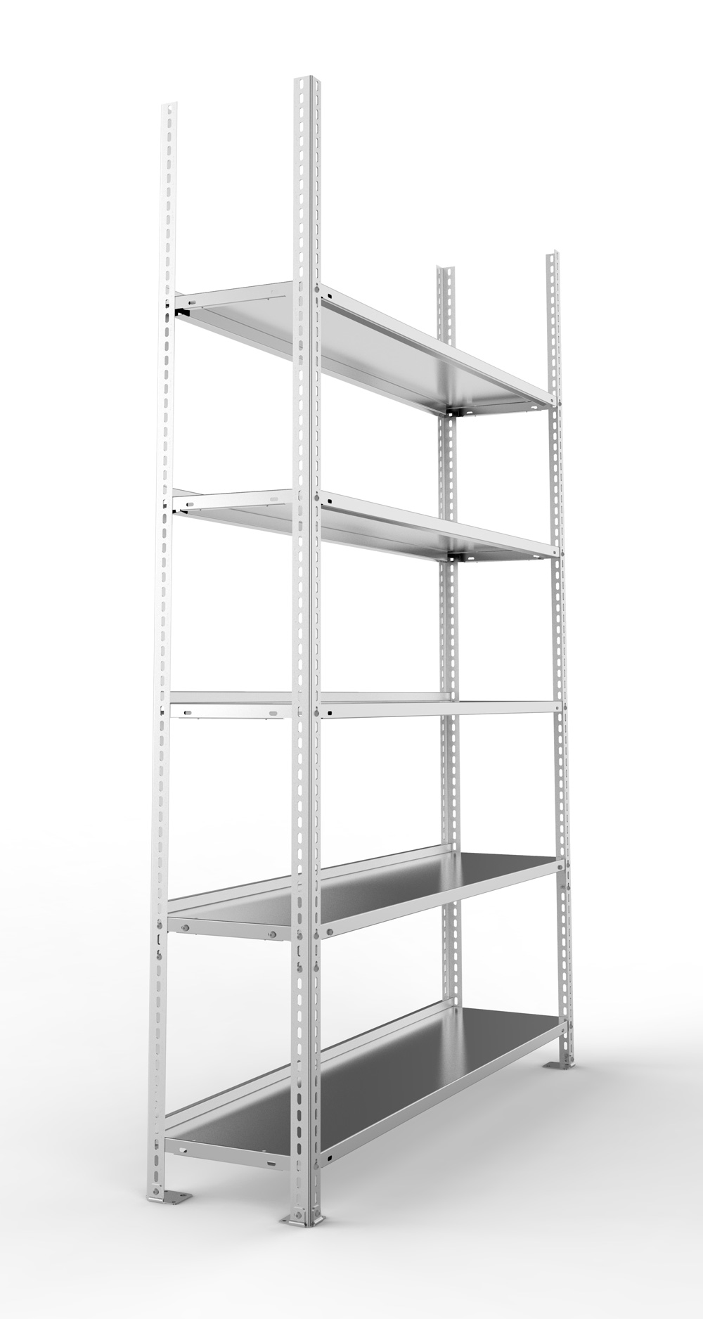 Büroschraubregal, 1850 x 1250 x 300 mm (HxBxT), Grundregal