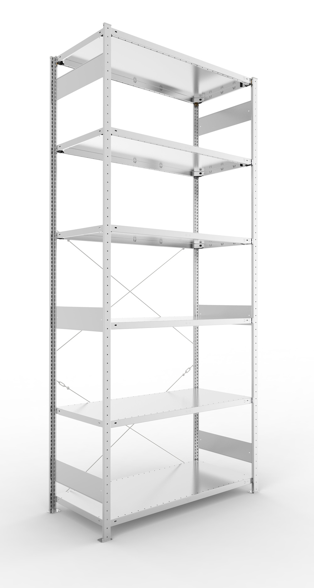 Fachbodenregal, 3000 x 1300 x 600 mm (HxBxT), Grundregal