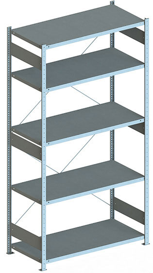 Fachbodenregal, 2500 x 1300 x 600 mm (HxBxT), Grundregal