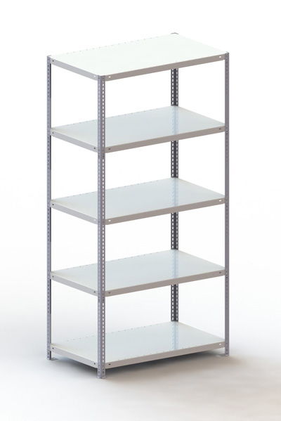 Fachbodenschraubregal, 2000 x 1000 x 600 mm (HxBxT), Grundregal