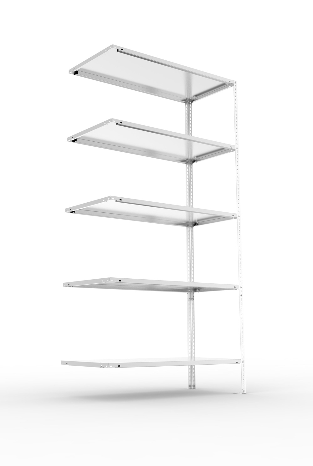 Fachbodenschraubregal, 2000 x 1000 x 500 mm (HxBxT), Anbauregal