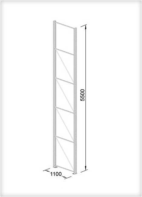 Ständer für Palettenregal SR 120/20, H x T: 5.500 x 1.100 mm, RAL 5010