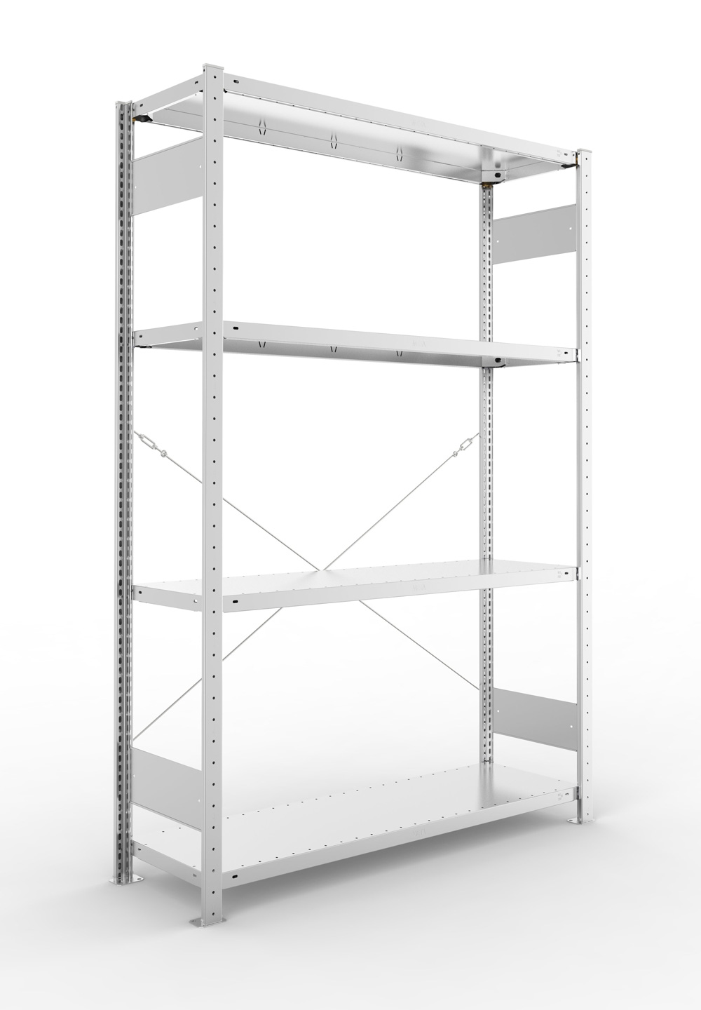 Fachbodenregal, 2000 x 1300 x 400 mm (HxBxT), Grundregal