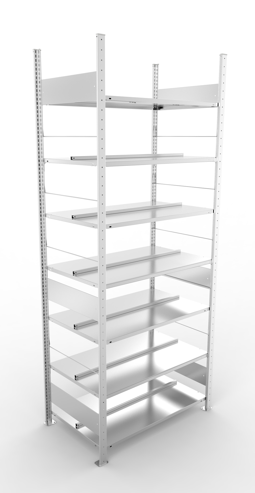 Büroregal, 2500 x 1000 x 600 mm (HxBxT), Grundregal