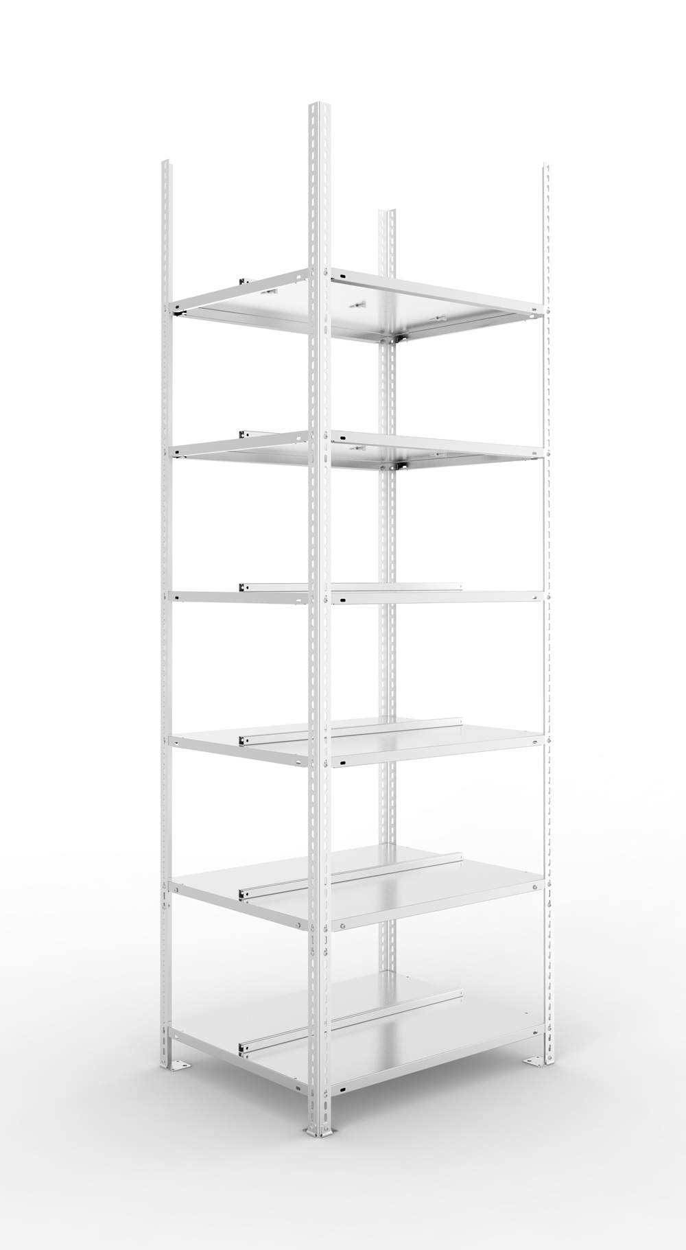 Büroschraubregal, 2200 x 750 x 600 mm (HxBxT), Grundregal