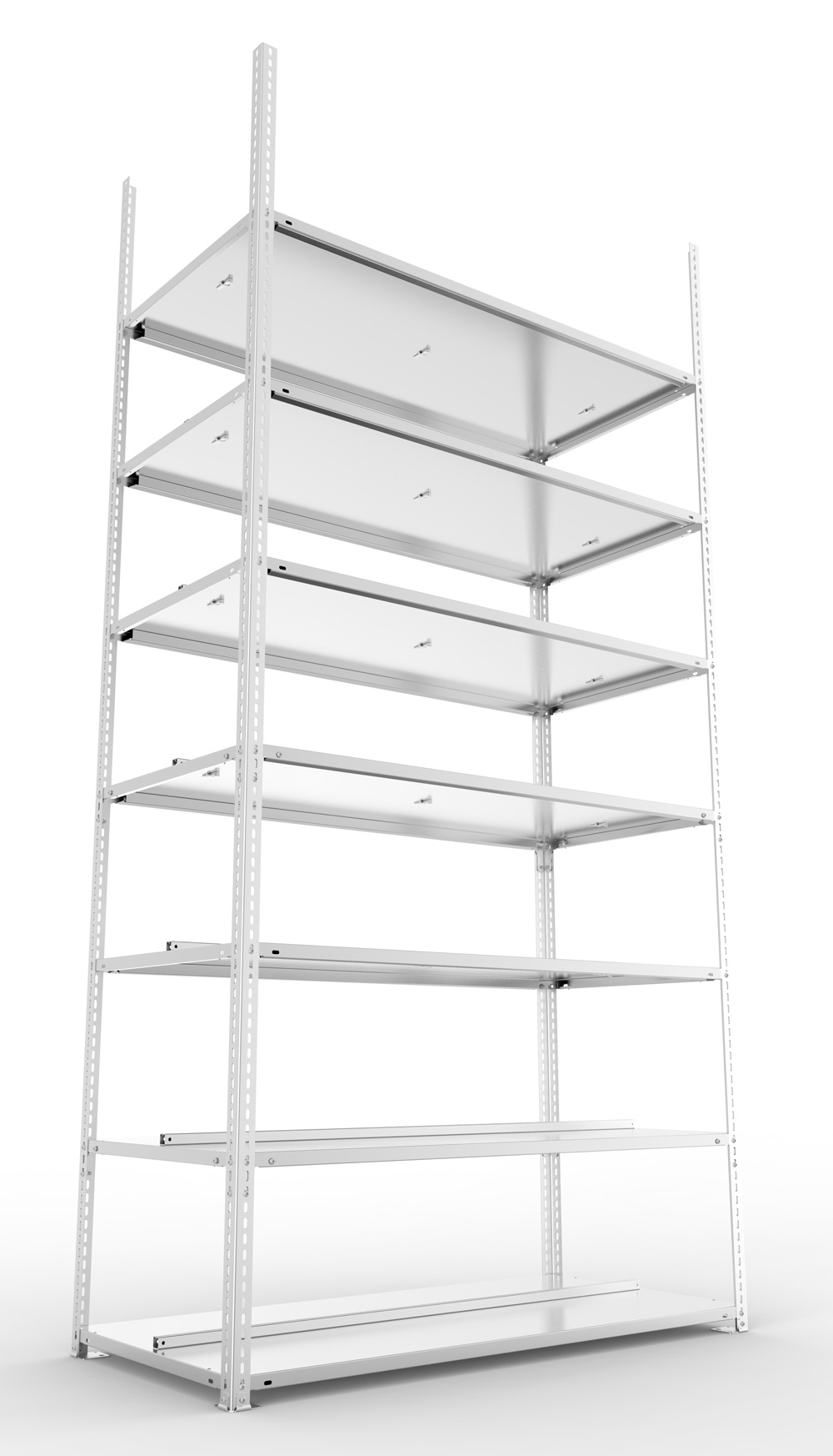 Büroschraubregal, 2500 x 1250 x 600 mm (HxBxT), Grundregal