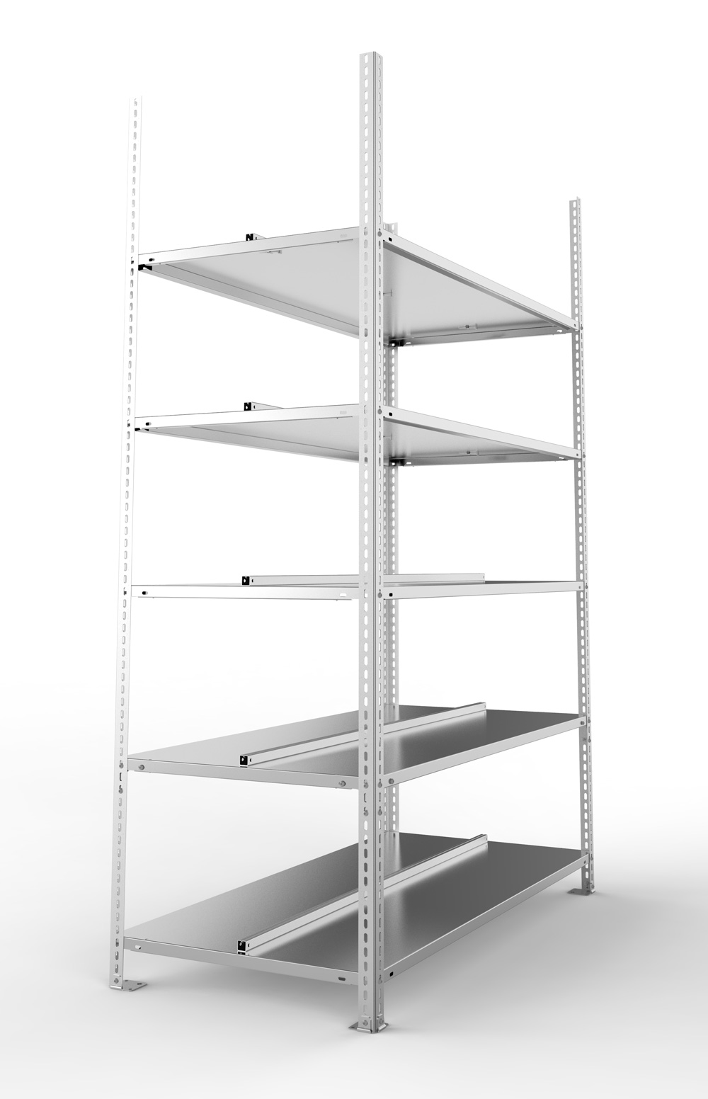 Büroschraubregal,1850 x 1250 x 600 mm (HxBxT), Grundregal