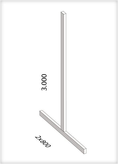 Ständer für Kragarmregal, mittelschwere Ausführung doppelseitig, 3.000 x 1.600 mm