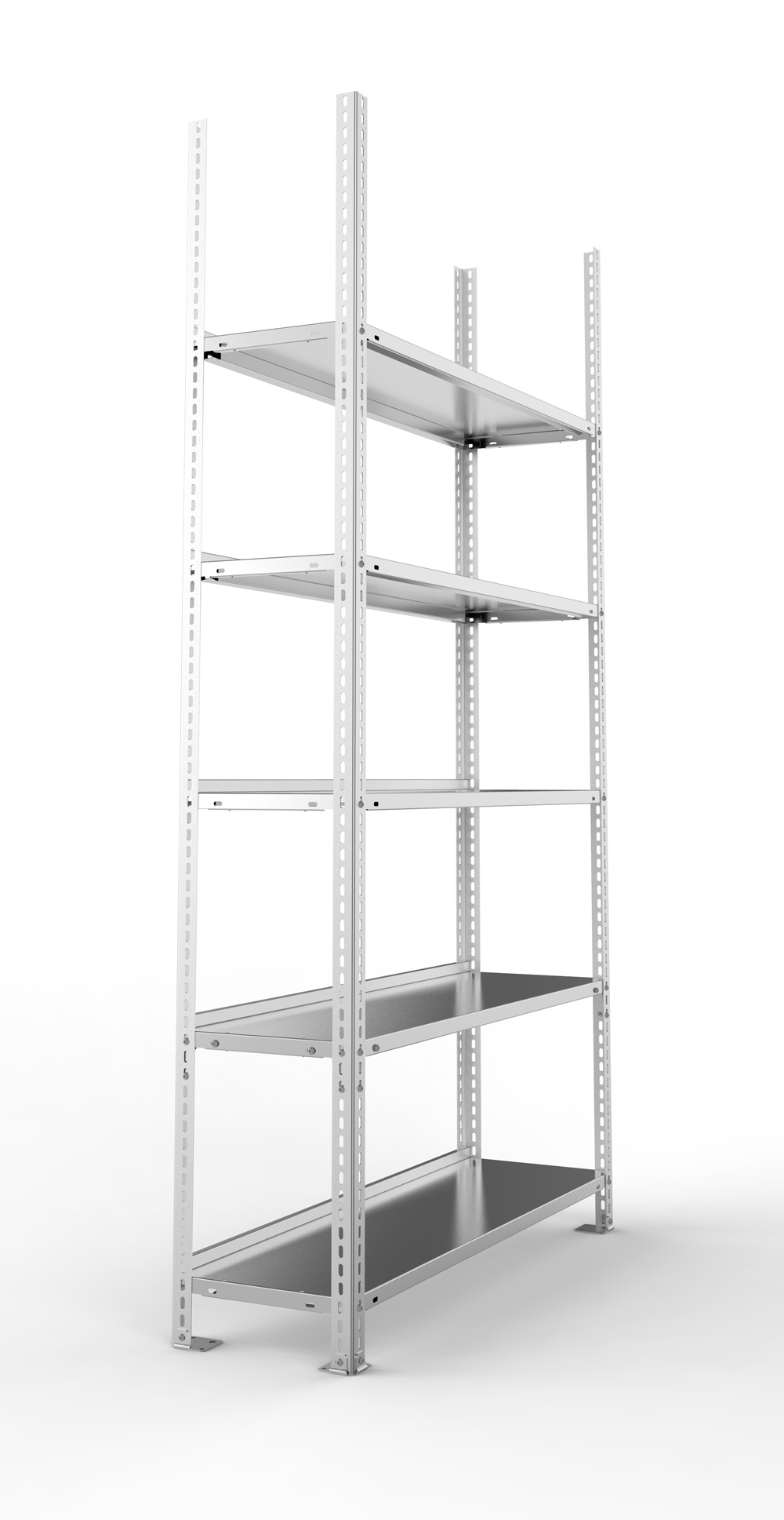 Büroschraubregal, 1850 x 1000 x 300 mm (HxBxT), Grundregal