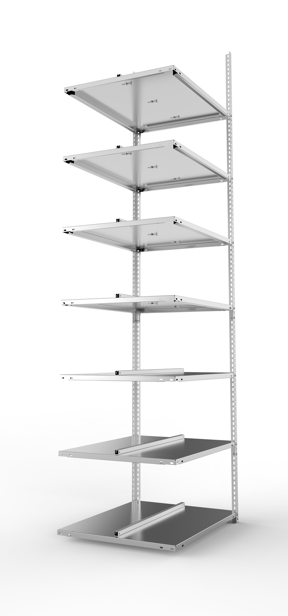 Büroschraubregal, 2500 x 750 x 600 mm (HxBxT), Anbauregal