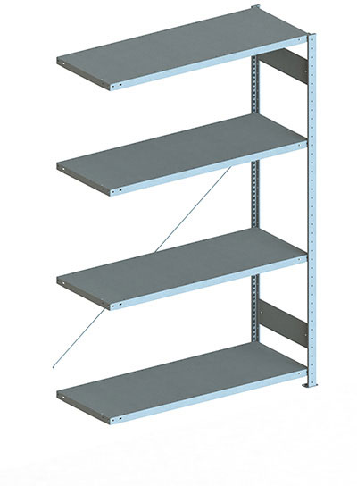 Fachbodenregal, 2000 x 1300 x 500 mm (HxBxT), Anbauregal