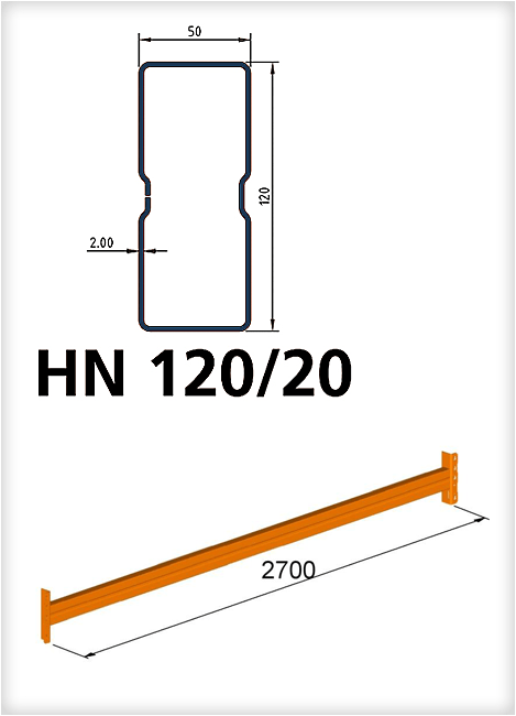 Traverse für Palettenregal HN 120/20 x 2.700 mm, Stück