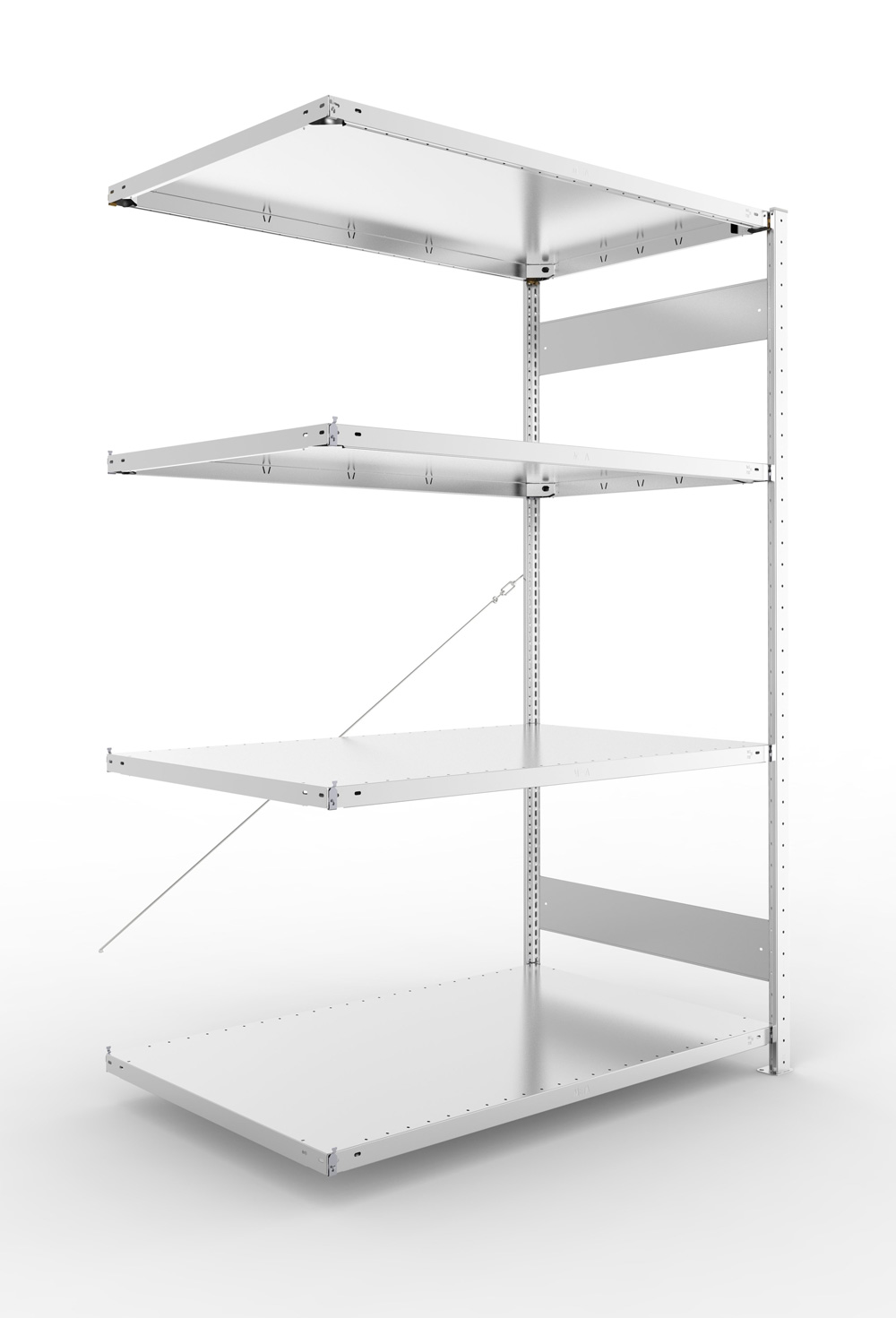 Fachbodenregal, 2000 x 1300 x 800 mm (HxBxT), Anbauregal
