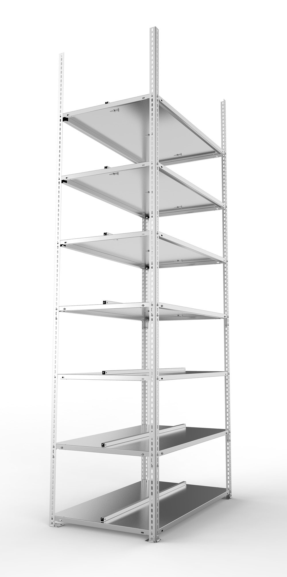 Büroschraubregal, 2500 x 1000 x 600 mm (HxBxT), Grundregal