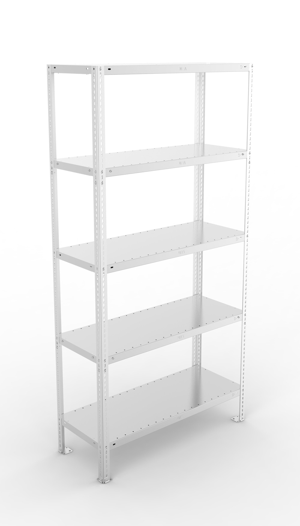 Fachbodenschraubregal, 2000 x 1000 x 400 mm (HxBxT), Grundregal