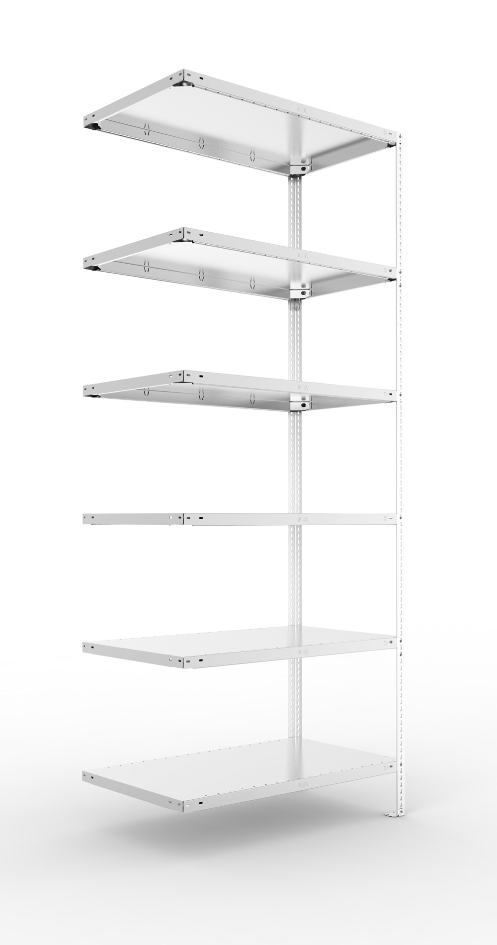 Fachbodenschraubregal, 2500 x 1000 x 600 mm (HxBxT), Anbauregal