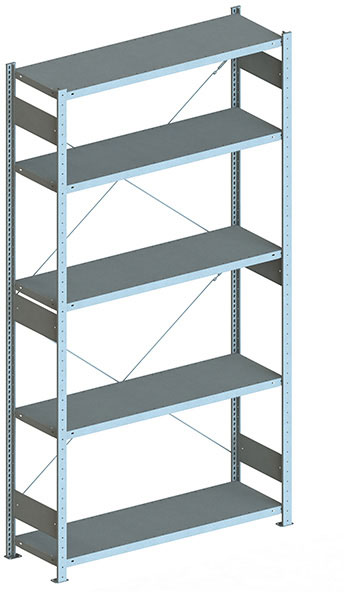 Fachbodenregal, 2500 x 1300 x 400 mm (HxBxT), Grundregal