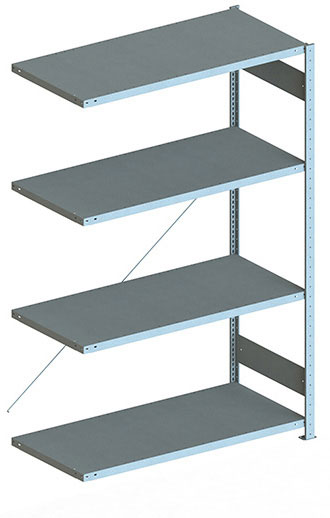 Fachbodenregal, 2000 x 1300 x 600 mm (HxBxT), Anbauregal