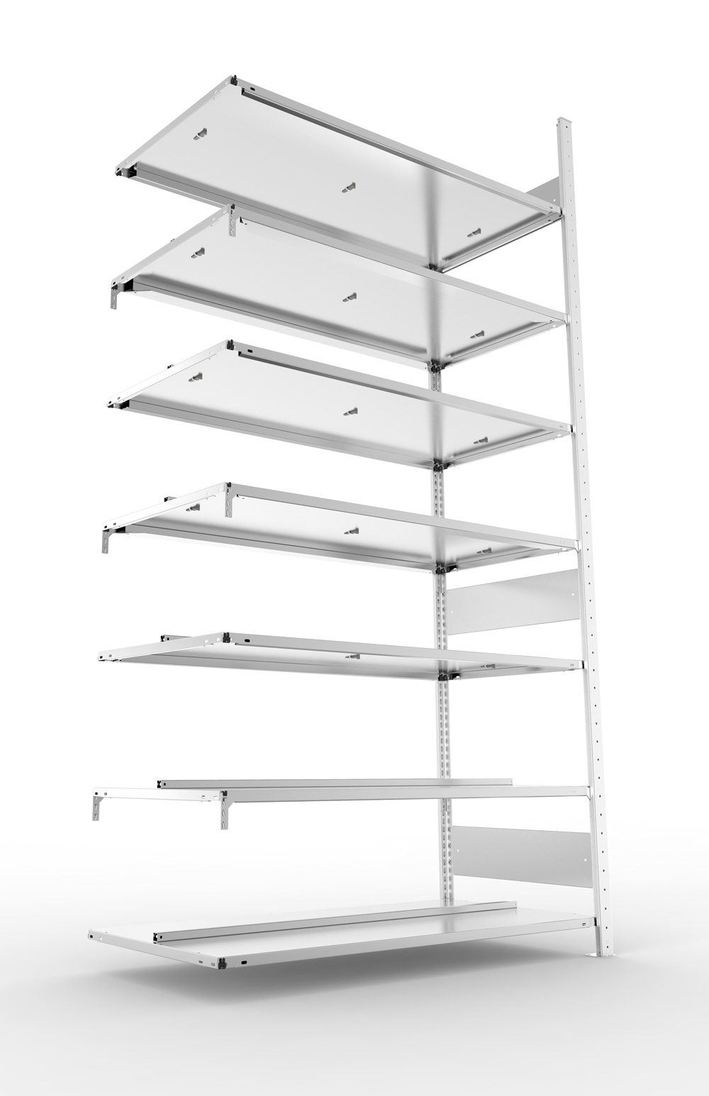 Büroregal, 2500 x 1250 x 600 mm (HxBxT), Anbauregal