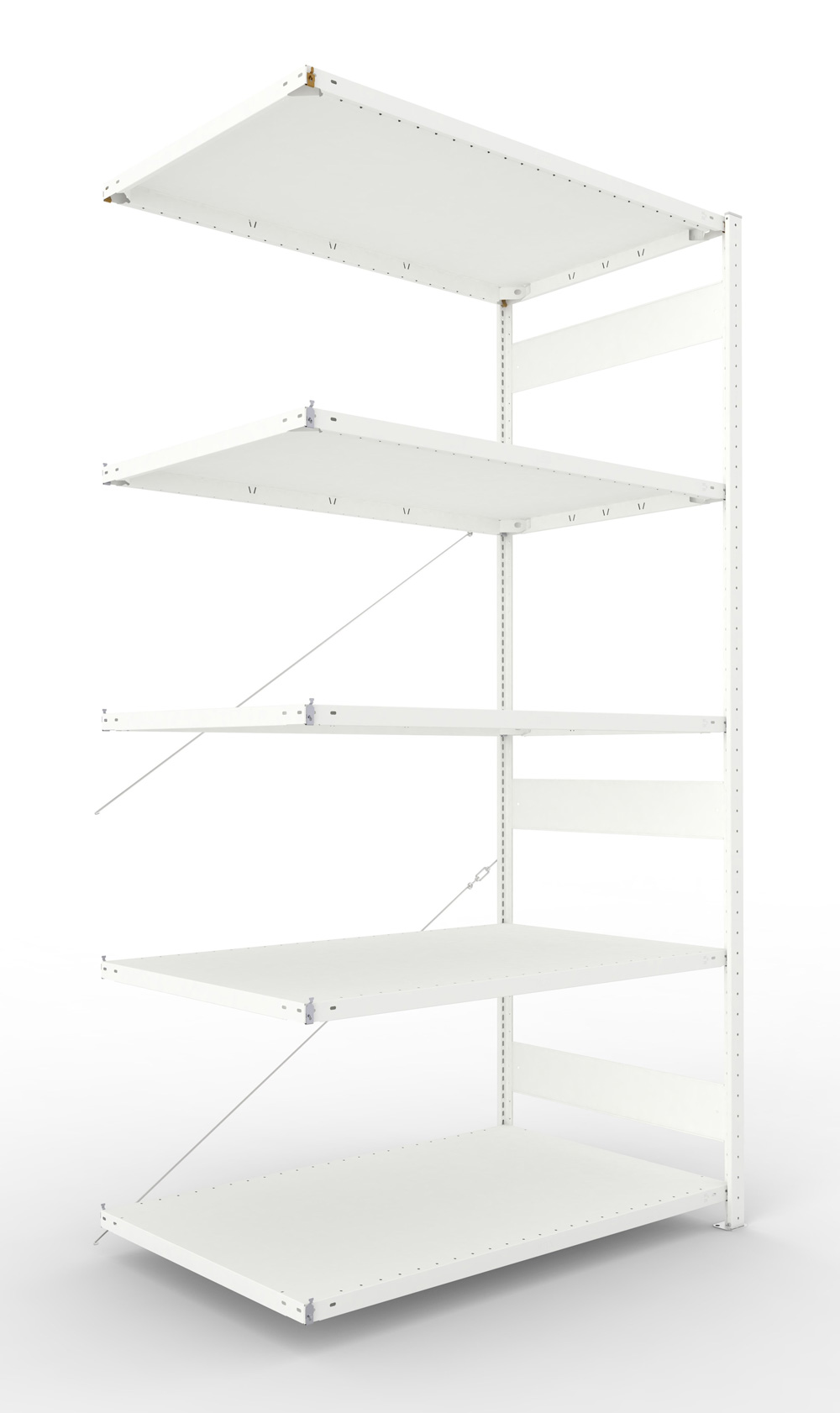 Fachbodenregal, 2500 x 1300 x 800 mm (HxBxT), Anbauregal