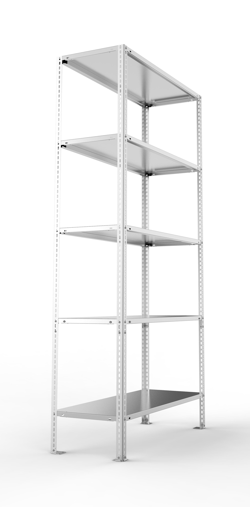 Fachbodenschraubregal, 2000 x 1000 x 400 mm (HxBxT), Grundregal