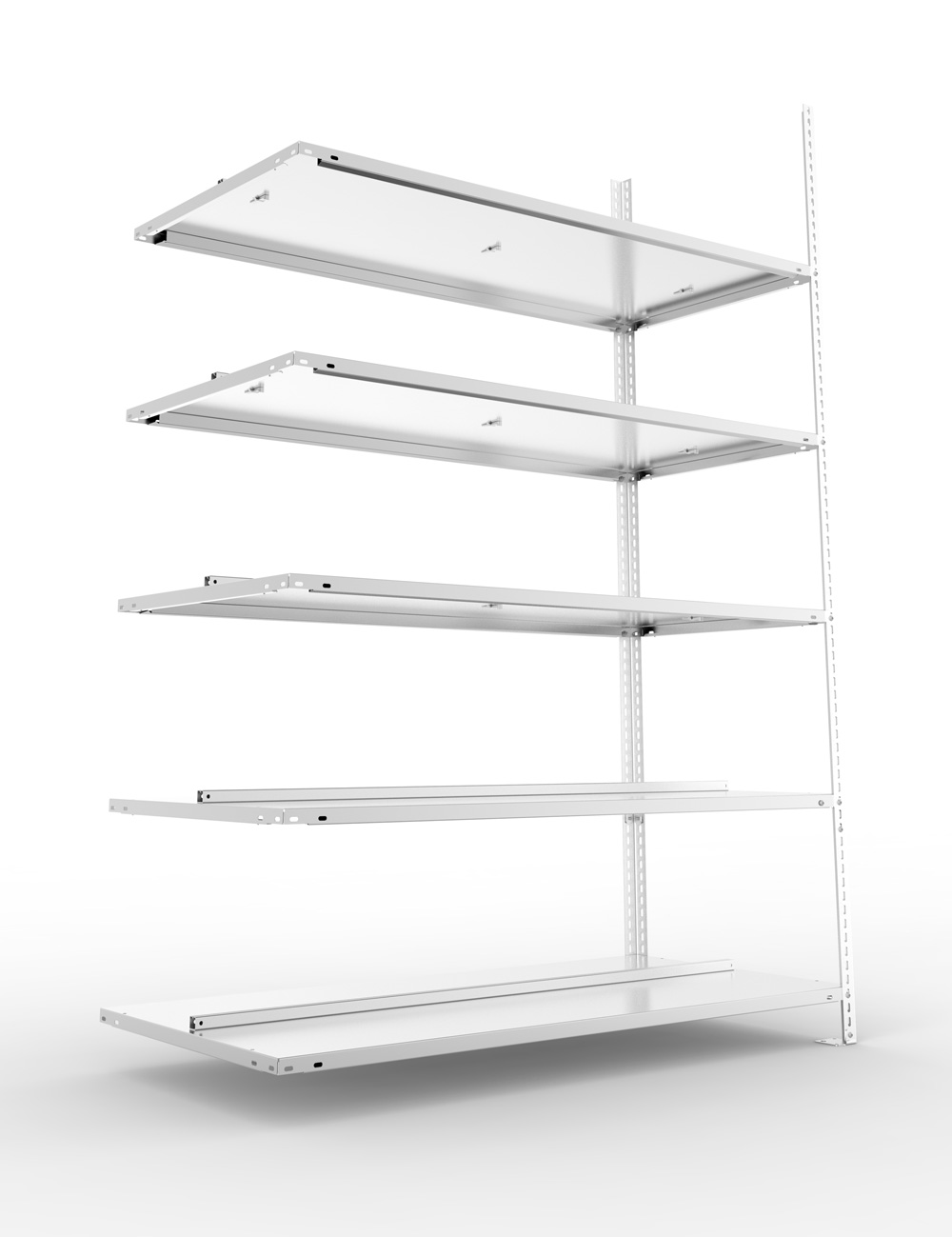 Büroschraubregal, 1850 x 1250 x 600 mm (HxBxT), Anbauregal