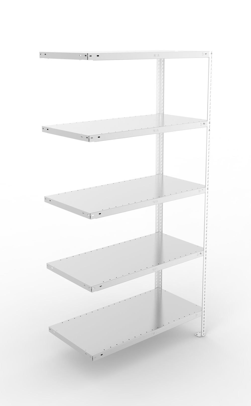 Fachbodenschraubregal, 2000 x 1000 x 500 mm (HxBxT), Anbauregal