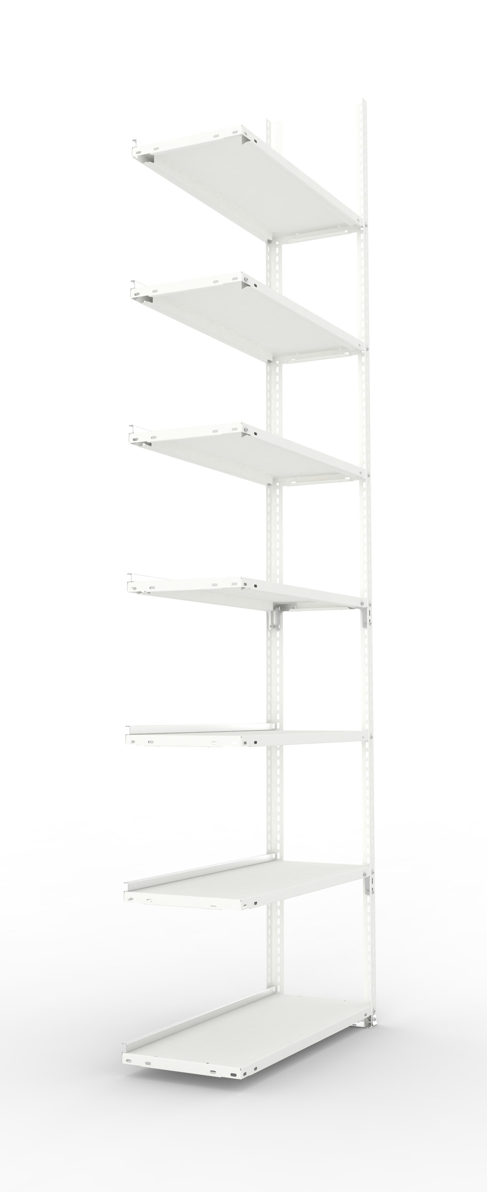 Büroschraubregal 2500 x 750 x 300 mm (HxBxT), Anbauregal