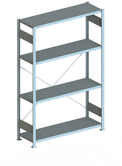 Fachbodenregal, 2000 x 1300 x 400 mm (HxBxT), Grundregal