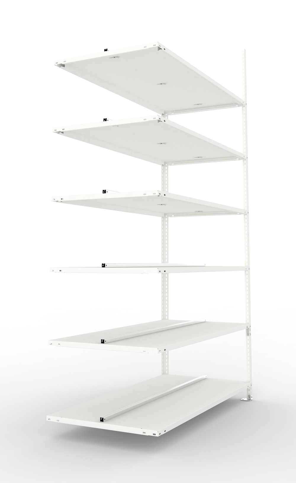 Büroschraubregal 2200 x 1250 x 600 mm (HxBxT), Anbauregal