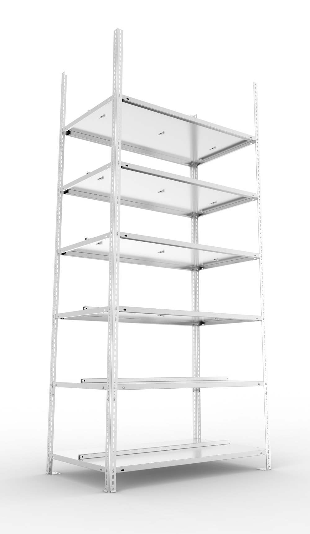 Büroschraubregal, 2200 x 1000 x 600 mm (HxBxT), Grundregal