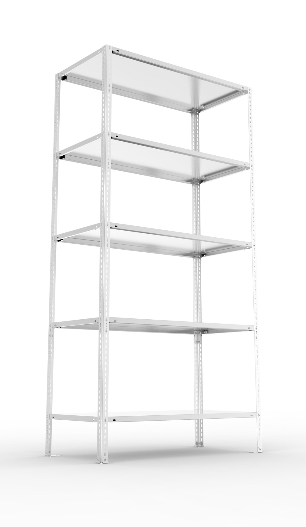 Fachbodenschraubregal, 2000 x 1000 x 500 mm (HxBxT), Grundregal