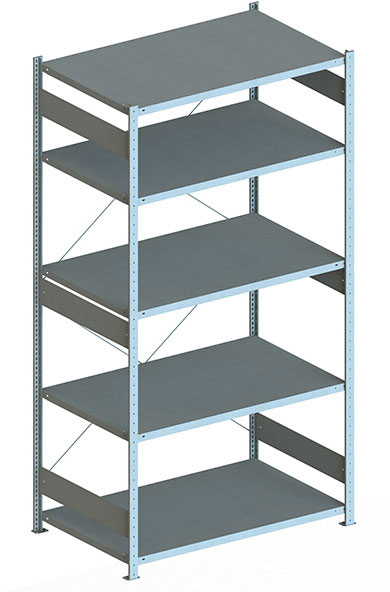 Fachbodenregal, 2500 x 1300 x 800 mm (HxBxT), Grundregal