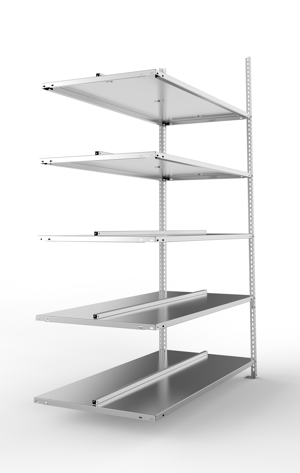 Büroschraubregal, 1850 x 1250 x 600 mm (HxBxT), Anbauregal