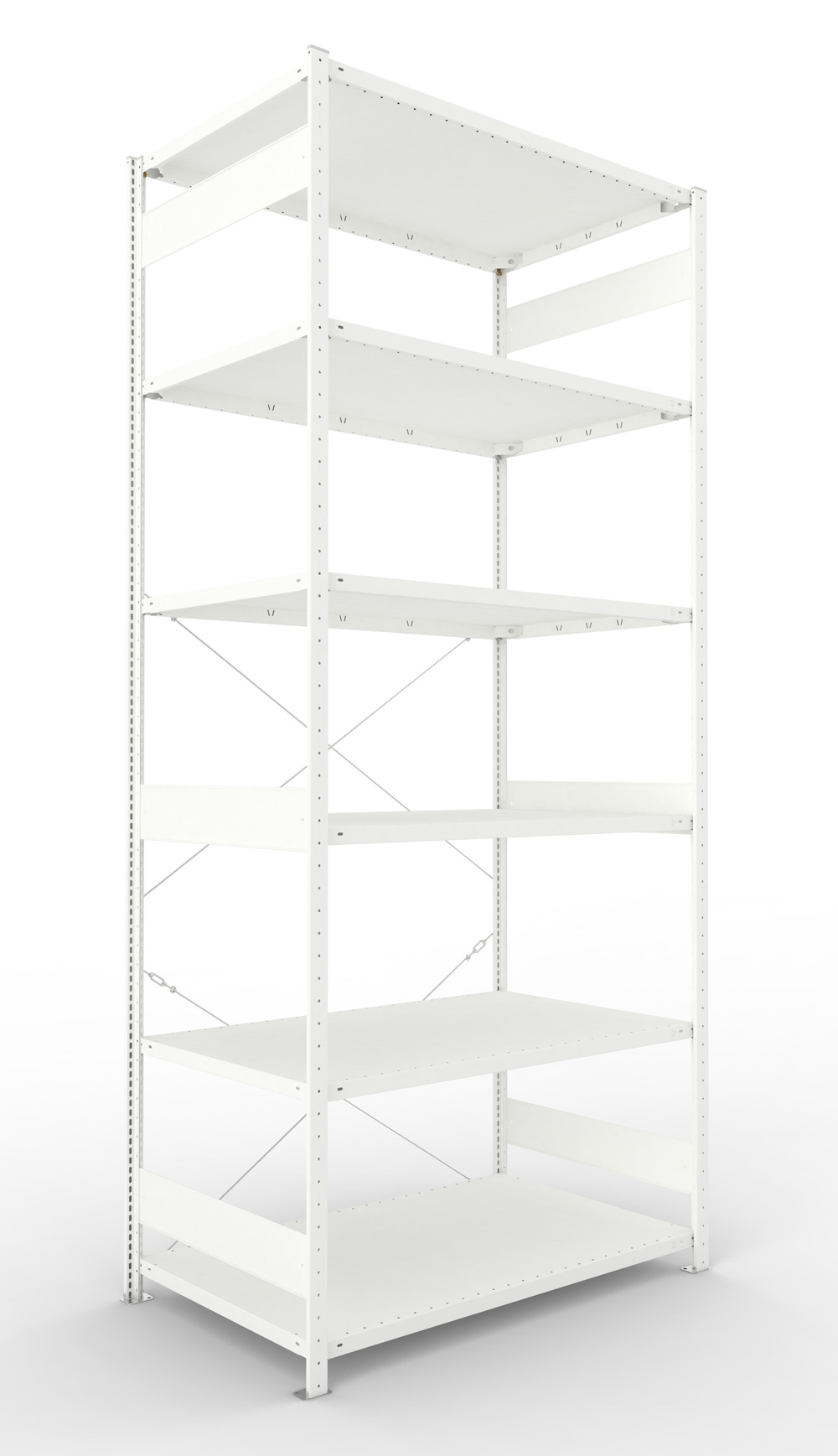 Fachbodenregal, 3000 x 1300 x 800 mm (HxBxT), Grundregal